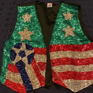Shiny rhinestone and sequin vest